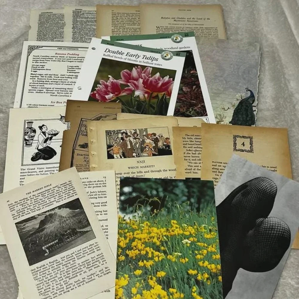 100+ piece Ephemera Lot 25 Collage Crafting Junk Journals Scrapbooking